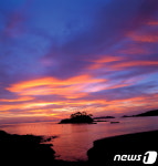 변산반도 솔섬의 일몰
