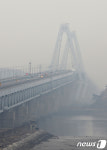 미세먼지 찾아온 영종대교 앞이 안보여요