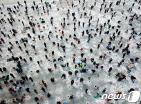인산인해 화천산천어축제장 