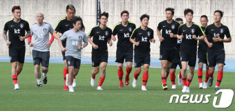 구슬땀 흘리는 축구대표팀