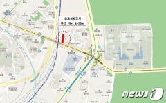 용산구, 용산파크자이아파트 옆 철도변 도로확장