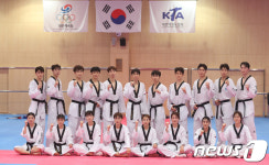 선전을 다짐하는 태권도 국가대표 선수단