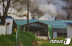 구미시 옥성면 돈사 화재…돼지 727마리 타죽어