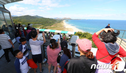 연휴 마지막 날, 통일전망대 관광객 북적북적