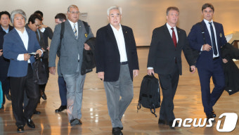 평양 방문하는 세계태권도연맹 총재단