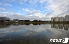 겨울 하늘 담은 형산강