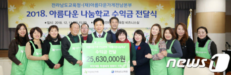 아름다운가게, 전남도교육청에 나눔학교 수익금 전달
