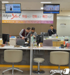 텅빈 KB국민은행 창구