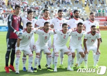 기념촬영하는 이란 축구대표팀