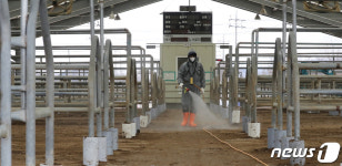 일시 폐쇄된 우시장, 방역작업도 분주