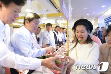 황명선 논산시장, 동남아서 논산딸기 판로 마케팅 