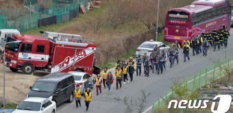 [화보]포항 도심서 대형 산불 진화훈련