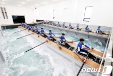 용인조정경기장에 국내 첫 국산 조정 로잉탱크 설치