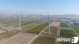 전남 영광에 최대급 140MW 풍력발전 준공…국산 66기로 완성