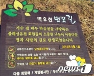 ‘로이킴 숲’에 이어 ‘박유천 벚꽃길’도…“철거해야” 여론