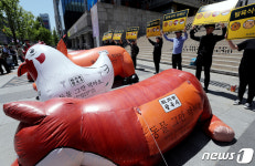 탈육식 캠페인 돌입 기자회견 갖는 동물해방물결