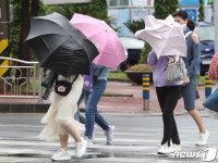 강한 비바람 몰아치는 제주