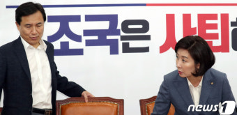 조국 인사청문회 대책TF 대화하는 나경원·김진태