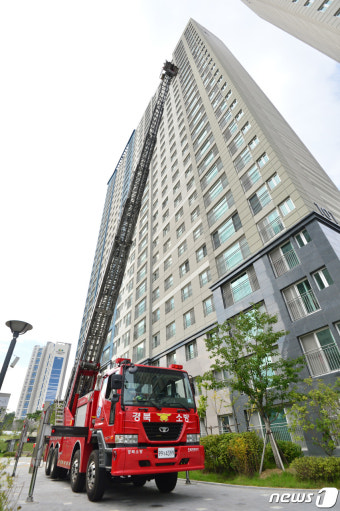 포항북부소방서, 추석 앞두고 고층 아파트 인명구조훈련