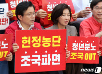조국 장관 규탄하는 황교안·나경원