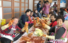김장하며 즐거운 성주 수륜면 수성1리 주민들