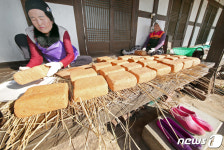 강진 전통된장마을서 메주 만들기