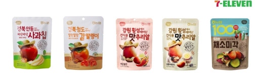 세븐일레븐, 안동·횡성 지역 특산물 활용한 원물간식 5종 선봬