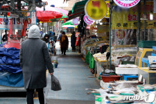 코로나 19 여파에 한산한 부평종합시장