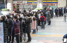 마스크 사자 줄 선 시민들
