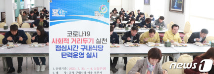 함양군청 구내식당 ‘사회적 거리두기’