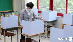 코로나19 예방 가림막 설치된 고3 교실