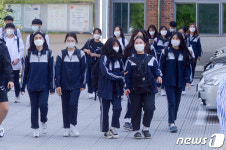 하교하는 고3 학생들