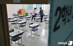 3차 등교 수업 준비로 분주한 교실
