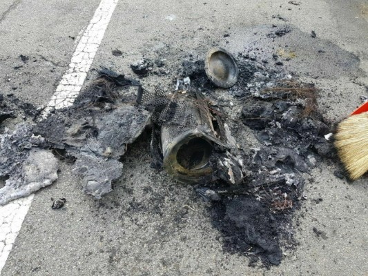 남해고속도로 화재 G80…주행 중 트럭부품에 손상 추정 | 포토뉴스