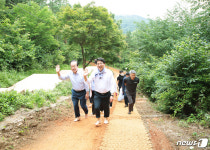 맹정호 서산시장, 부춘산 황톳길 조성사업 현장 점검