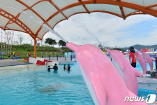 돌고래 분수와 함께