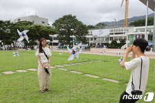 광복절 맞아 해남 군민광장에 태극기 바람개비 400개 설치
