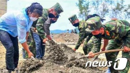북한, 수해 복구 속도…은파군 주택 골조공사 90% 돌파