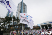 한국철도공사 앞에서 투쟁