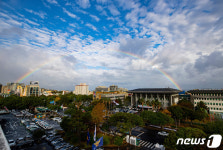 제주에 떠오른 무지개