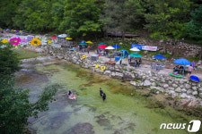 이재명 되찾은 백운계곡 응원…포천시장 더 힘 내겠다