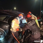 제3경인고속도로 진입로서 SUV, 높이제한 지주대 충돌