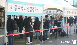 코로나19 검사 기다리는 시민들