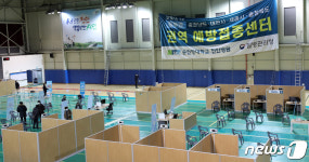 백신접종 준비 분주