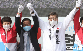박형준 유세 지원 나선 홍준표