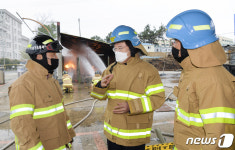 이용섭 광주시장,  LPG 충전소 화재현장 방문