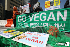 바다 파괴 중단하고 비건 채식 촉구한다