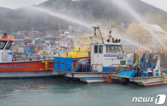 전남 장흥 회진항서 선박 화재 진압 훈련