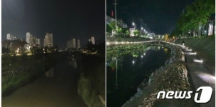 제천 장평천 야간 조명시설 없어 불편…하소천과 대조