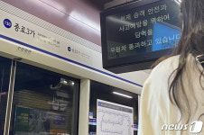 무정차 통과중인 종로3가역
